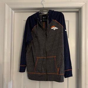 Women's NFL Denver Broncos Nike Charcoal/Navy Full-Zip Hoodie, Sz XXL